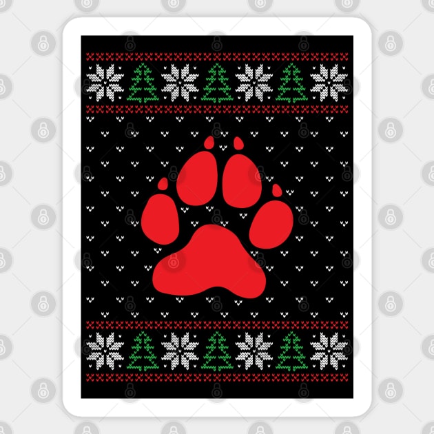 Dog paw ugly christmas sweater Sticker by MZeeDesigns